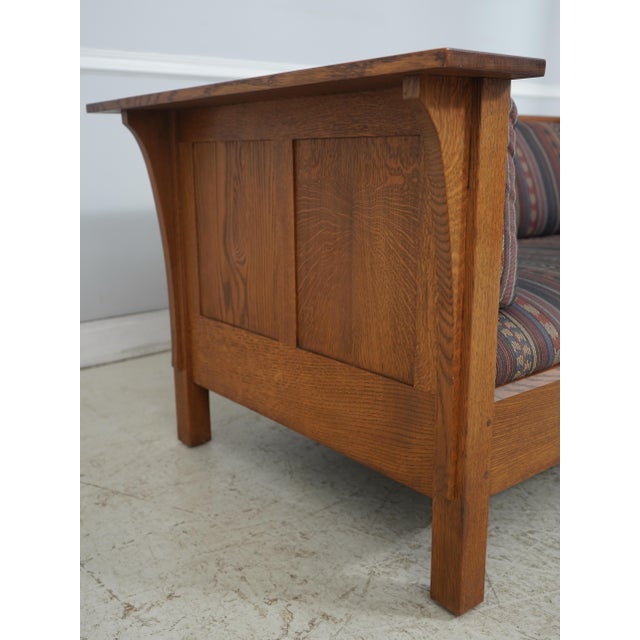 1980s Stickley Mission Oak Arts & Crafts Loveseat For Sale - Image 5 of 18