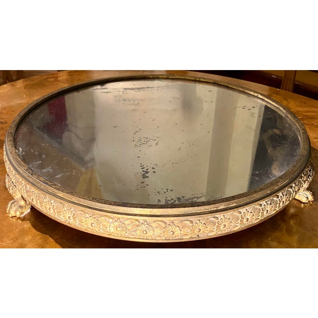19th Century Italian Empire Mercury-Gilded Bronze Mirrored Plateau Centerpiece For Sale - Image 14 of 14