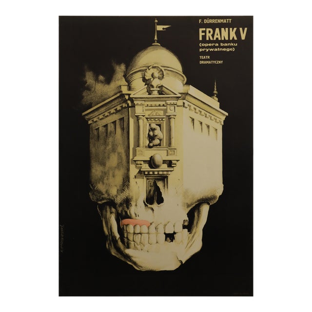 1975 Original Polish Circus Poster - Cyrk (Aerialist) Zdzislaw Milach For Sale