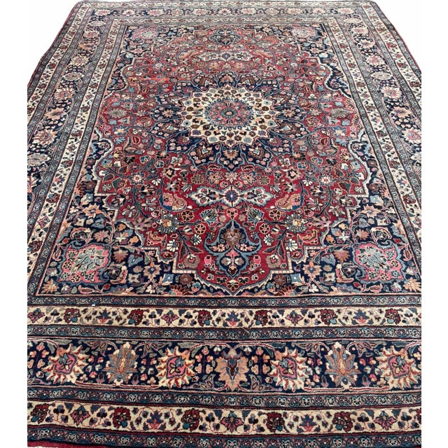 Rustic Glowing Antique Persian Mashad, Northeast Persia C. 1940's | Timeless Beauty With Blooming Jewel Flora For Sale - Image 3 of 4