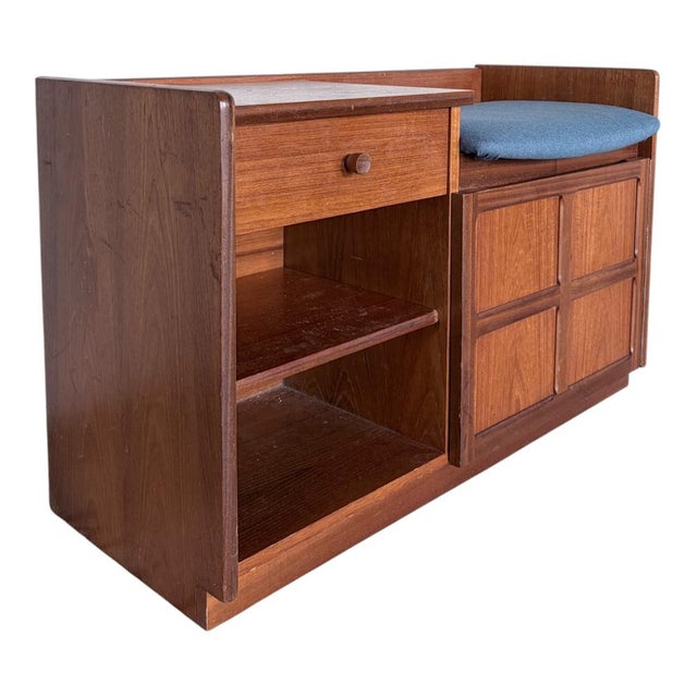 Mid-Century Teak Telephone Bench with Drawer from Nathan, 1970s For Sale - Image 4 of 11