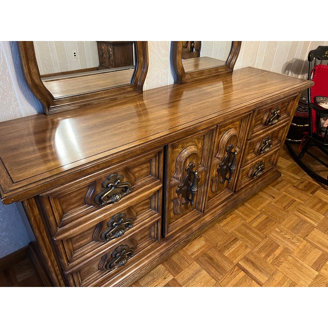 1970s 1970s Mediterranean / Spanish Revival Solid Wood Dresser For Sale - Image 5 of 8