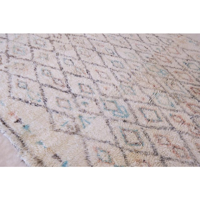 1980s 1980's Moroccan Tribal Beni Ourain Wool Rug - 8.1 X 7 Ft For Sale - Image 5 of 7