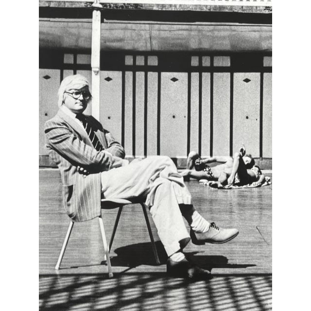 "David Hockney, Piscine Royale, Paris 1975" Vintage Silver Gelatin Print by Helmut Newton For Sale In Los Angeles - Image 6 of 7