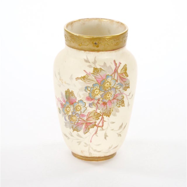 Late 19th Century Antique Hand Painted & Gilt Decorated German Porcelain Decorative Vase For Sale - Image 5 of 10