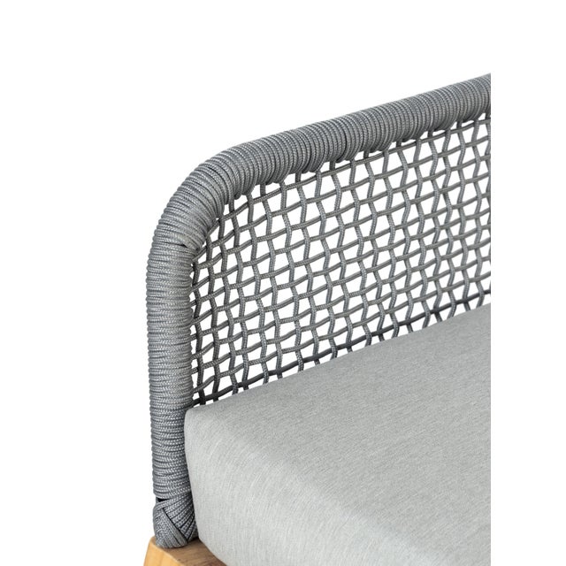 Cypress Teak Wood 2-Piece Left Arm Chaise Outdoor Sectional - Gray For Sale In Chicago - Image 6 of 13