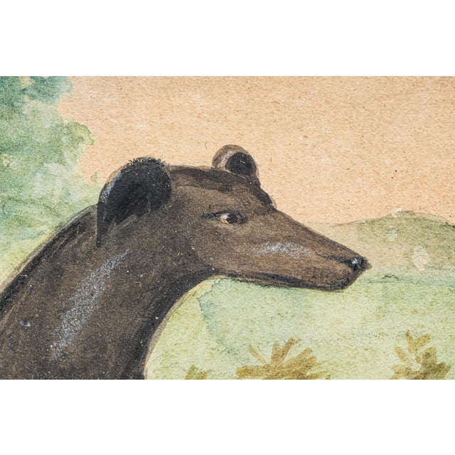 Amazing Antique English School Portrait Gouache Watercolor Painting of Aristocratic Man With Dog Framed Wall Decor For Sale - Image 9 of 15