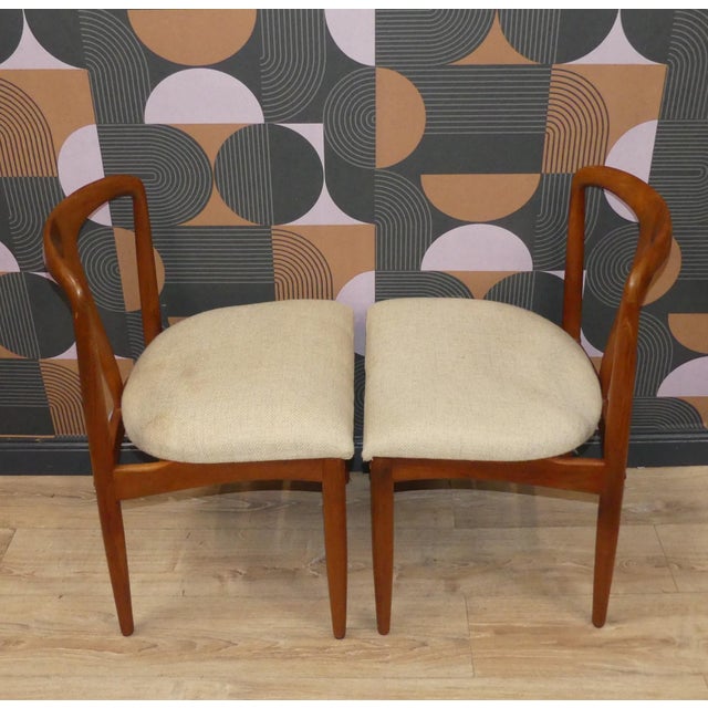 Danish Teak Off-White Juliane Dining Chair by Johannes Andersen for Uldum Møbelfabrik, 1970s For Sale - Image 6 of 11
