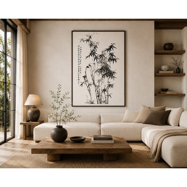 Chinese Bamboo by Zheng Xie, Vintage Art Print, 20" X 30" For Sale - Image 9 of 11