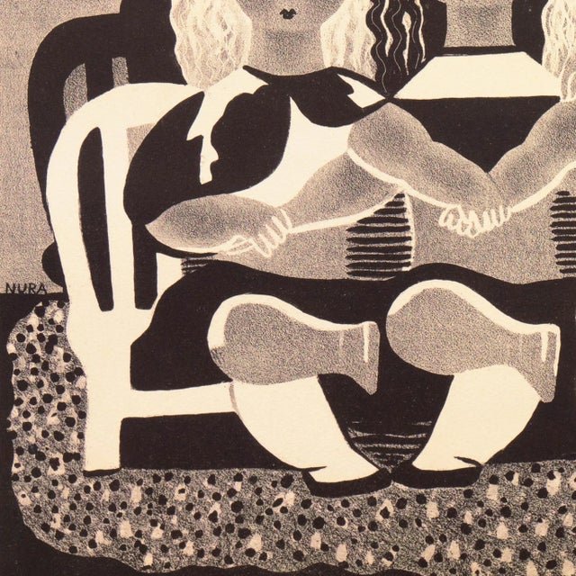 'Sisters' by Nura Ulreich, 1935, Art Student's League, Salon D'Automne, Art Deco, Paris, Smithsonian Museum of Art, San Diego Museum of Art For Sale In Monterey, CA - Image 6 of 11