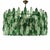 Contemporary italian Chandelier With random green “Poliedri” Murano Glass . This round chandelier showcases a striking...