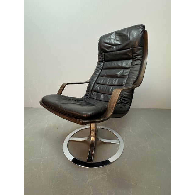 Mid-Century Modern Mid-Century Design Göte Möbler T213 Swivel Chair, Sweden, 1970s For Sale - Image 3 of 14