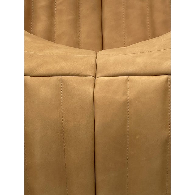 French Sandra Lounge Chair with Cushion in Thick Camel Leather by Annie Hiéronimus for Cinna/Ligne Roset For Sale - Image 9 of 12