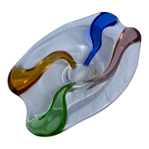 Vintage Mid 20th Century Multi Color Murano Style Bowl