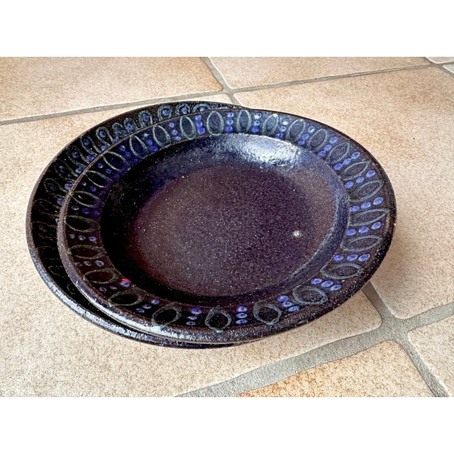 Ceramic Studio Ceramic Art Plates with Modernist Decor, Germany, 1960s, Set of 2 For Sale - Image 7 of 18