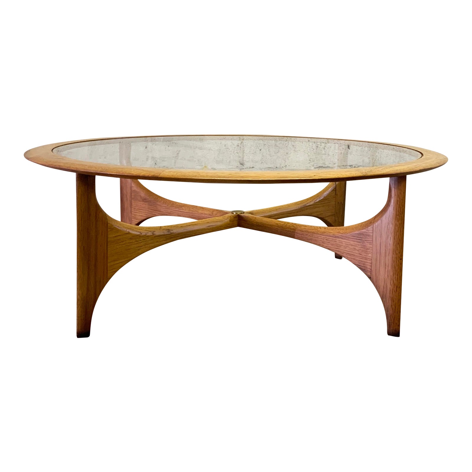 Mid Century Modern Walnut & Glass Coffee Table by Lane Furniture Chairish