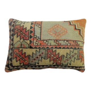 Turkish Border Rug Pillow For Sale