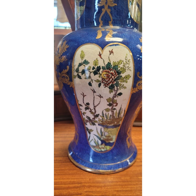 Antique Pr English Chinoiserie Faience Vases For Sale - Image 15 of 16