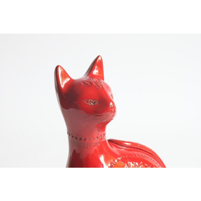 Ceramic Red Ceramic Cat by Aldo Londi for Bitossi, Italy, 1960s For Sale - Image 7 of 18