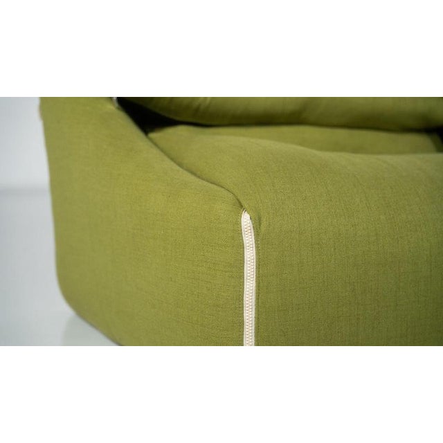 Green Plumy Sofa attributed to Annie Hiéronimus for Cinna, 1980s For Sale - Image 3 of 8