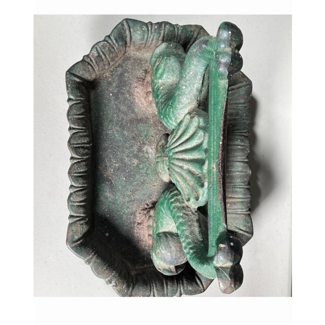 Early 19th Century 19th Century Dolphin Form Cast Iron Boot Scrape in Verdigris For Sale - Image 5 of 7