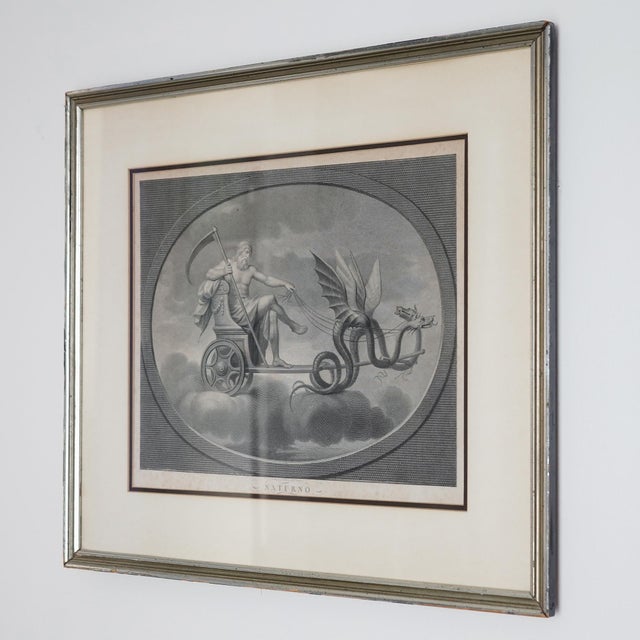 Late 18th–Early 19th Century Neoclassical “Saturno” Saturn Engraving After Raphael – Tofanelli & Bertigneni For Sale - Image 11 of 15