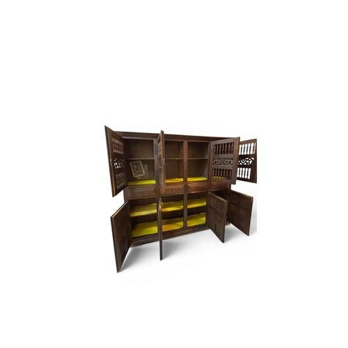 Large Castilian Wood Pantry Cabinet with Perforated Doors For Sale - Image 12 of 15