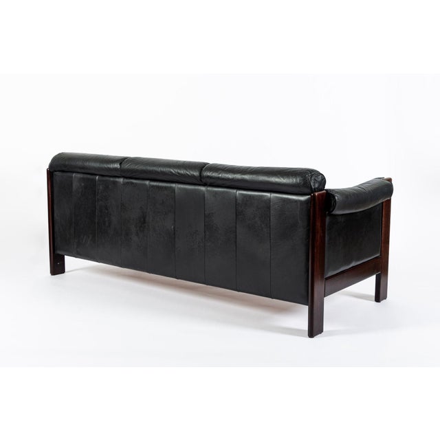 Mid Century Danish Black Leather Sofa in Style of Arne Norell For Sale In Detroit - Image 6 of 14