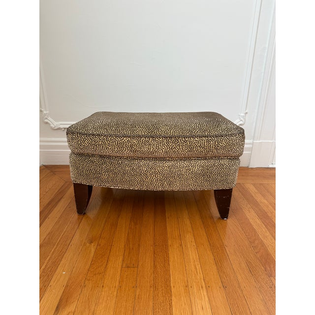 Camel Animal Print Accent Chair and Ottoman For Sale - Image 8 of 10
