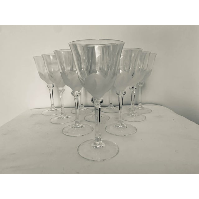 1980s Vintage J G Durand ‘Florence‘ Petal Wine Glasses - Set of 10 For Sale - Image 5 of 5