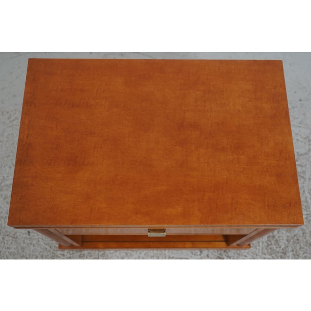 Wood Pair Hickory White 1 Drawer Tiger Maple Inlaid Nightstands For Sale - Image 7 of 18