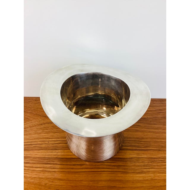Art Deco Vintage Silver Top Hat Ice Bucket Wine Chiller For Sale - Image 3 of 8