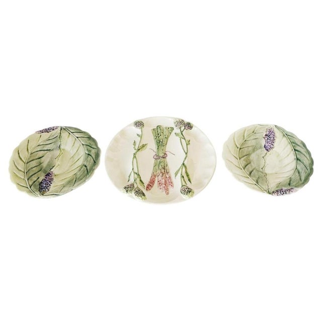 Majolica and Porcelain Plates, France, 1960s, Set of 3 For Sale - Image 15 of 15