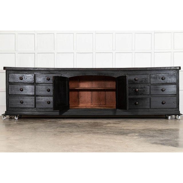 19th Century English Country House Elm and Pine Kitchen Scullery Island, 1850 For Sale - Image 16 of 17