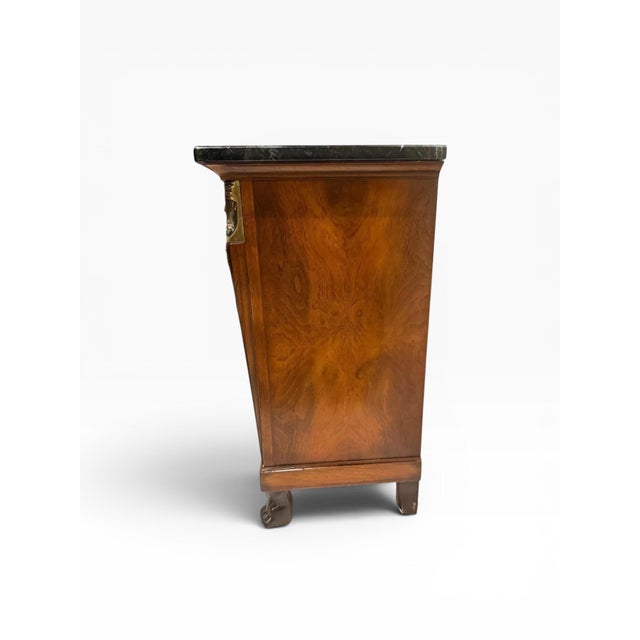 Wood 1990s Henredon Empire Egyptian Revival Mahogany Chest With Marble Top and Ormolu Mounts For Sale - Image 7 of 12