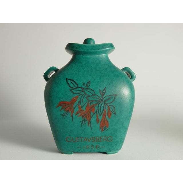 Art Deco Green Lidded Vase by Wilhelm Kåge for Gustavsberg, 1956 For Sale - Image 11 of 18