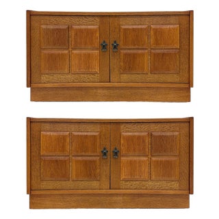 Small Oak Danish Modern Brutalist Chests, Henning Kjaernulf Style, Pair For Sale