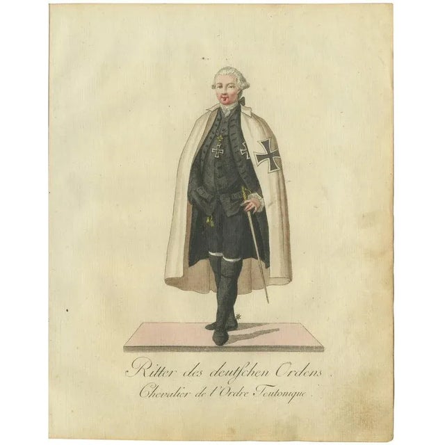 Paper Schwan, Knight of the Teutonic Order in Ceremonial Dress, 1791, Print For Sale - Image 7 of 7