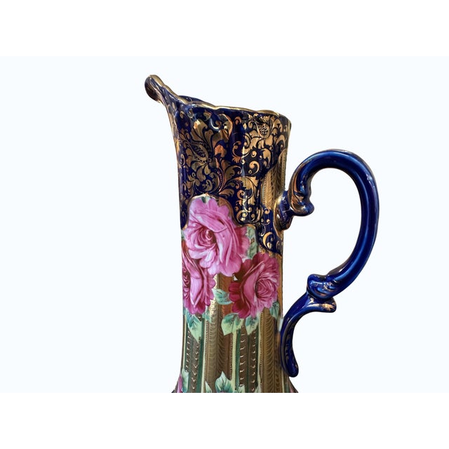 Japanese Nippon Morigage Porcelain Tankard, 16" Tall, Ca 1910 For Sale - Image 9 of 11
