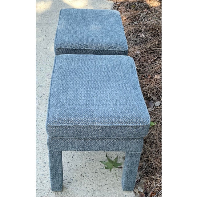 2020s Pair of Pillow Top Ottomans in Kravit Fabric For Sale - Image 5 of 12