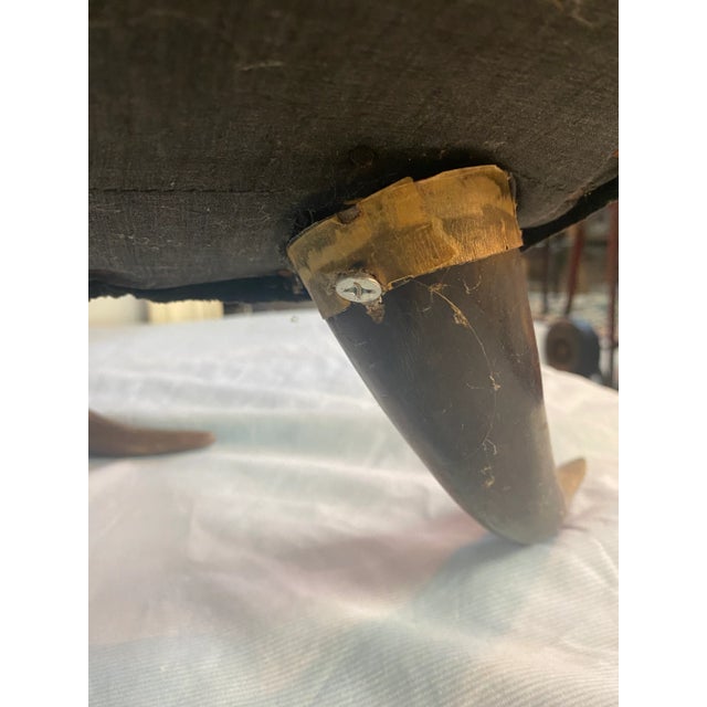 Late 19th Century 19thc American Steer Horn Chair With Foot Stool For Sale - Image 5 of 11
