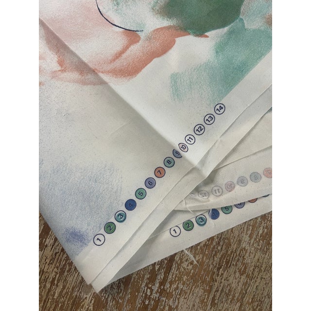 1980s Vintage Shumacher Pastel Floral Screen Print Fabric- 4 Yard Remnant For Sale - Image 5 of 9