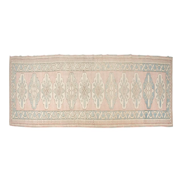 Oushak Vintage Handknotted Runner For Sale