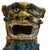 Striking large mid-century pair of hand-crafted ceramic foo dogs (Chinese guardian lions) featuring a rich mottled...