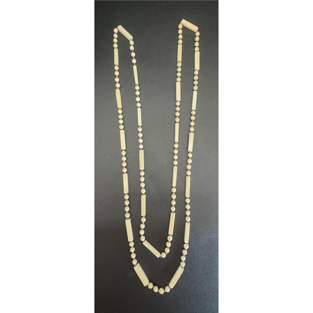 1980s African Bone Bead Necklace, Opera Length For Sale - Image 13 of 15