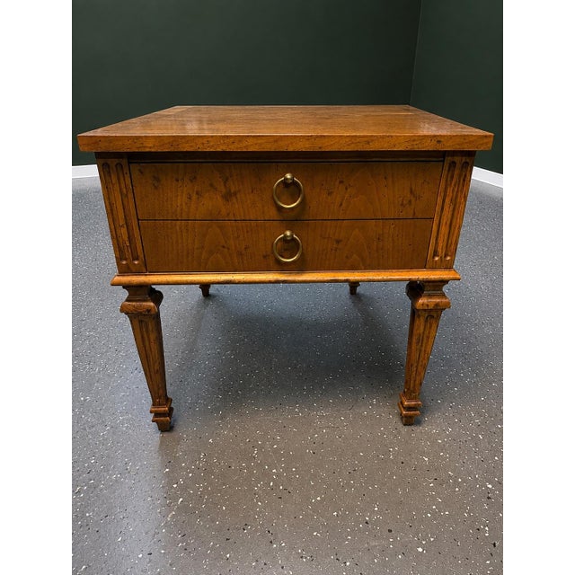 Heritage 1960’s Heritage Furniture Burl Wood Nightstands (A Pair) For Sale - Image 4 of 11