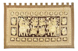 Large Vintage Indian Needlework Wall Hanging, 1970