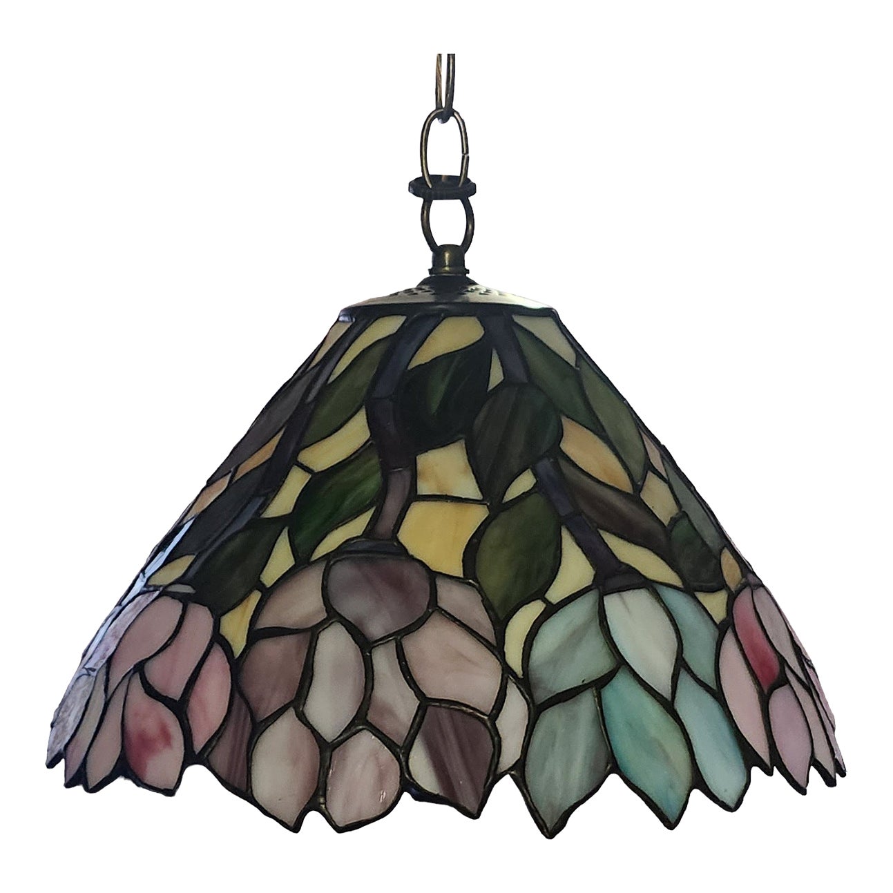 Late 20th Century Quoizel Collectibles Leaded Stained Glass Hanging