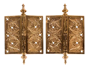Victorian Cast Brass Hinges - a Pair