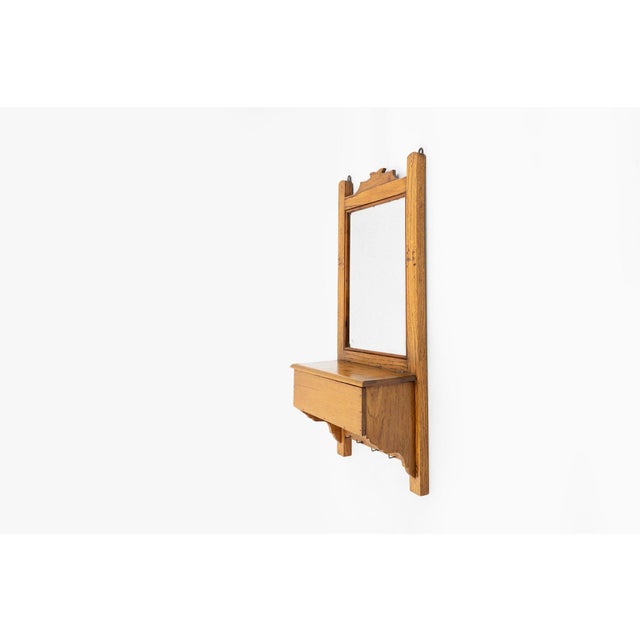 Mid-Century Modern French Wooden Shaving Cabinet with Mirror, 1890s For Sale - Image 3 of 12